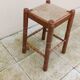 Large vintage straw stool