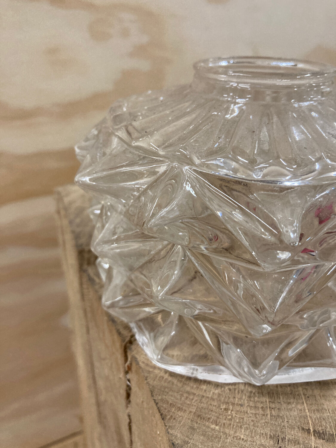 Pair of transparent glass pendant lights