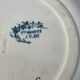 Small plate iron earth Jules Vieillard Bordeaux decorative blue