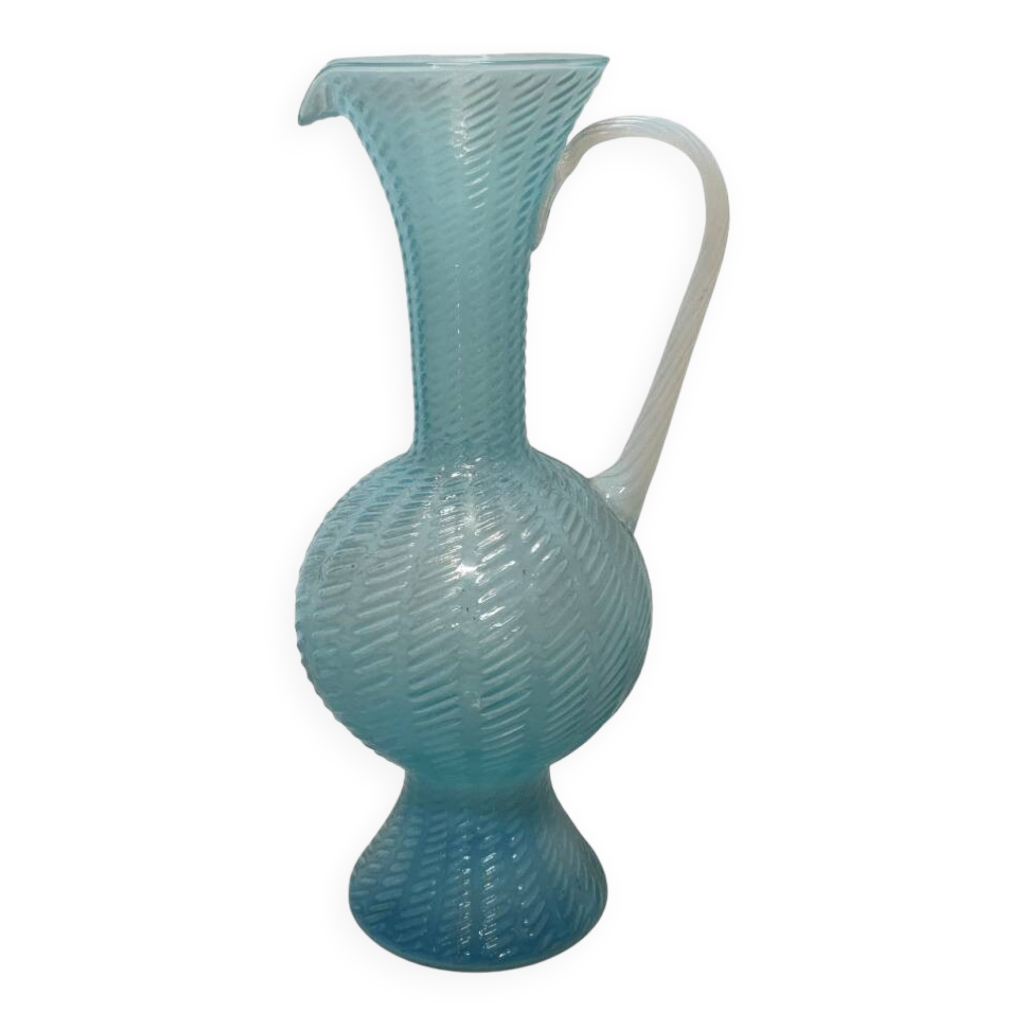 Vintage Blue Swirl Carafe From Italy, 1950/60s