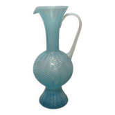 Vintage Blue Swirl Carafe From Italy, 1950/60s