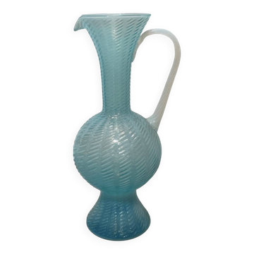 Vintage Blue Swirl Carafe From Italy, 1950/60s