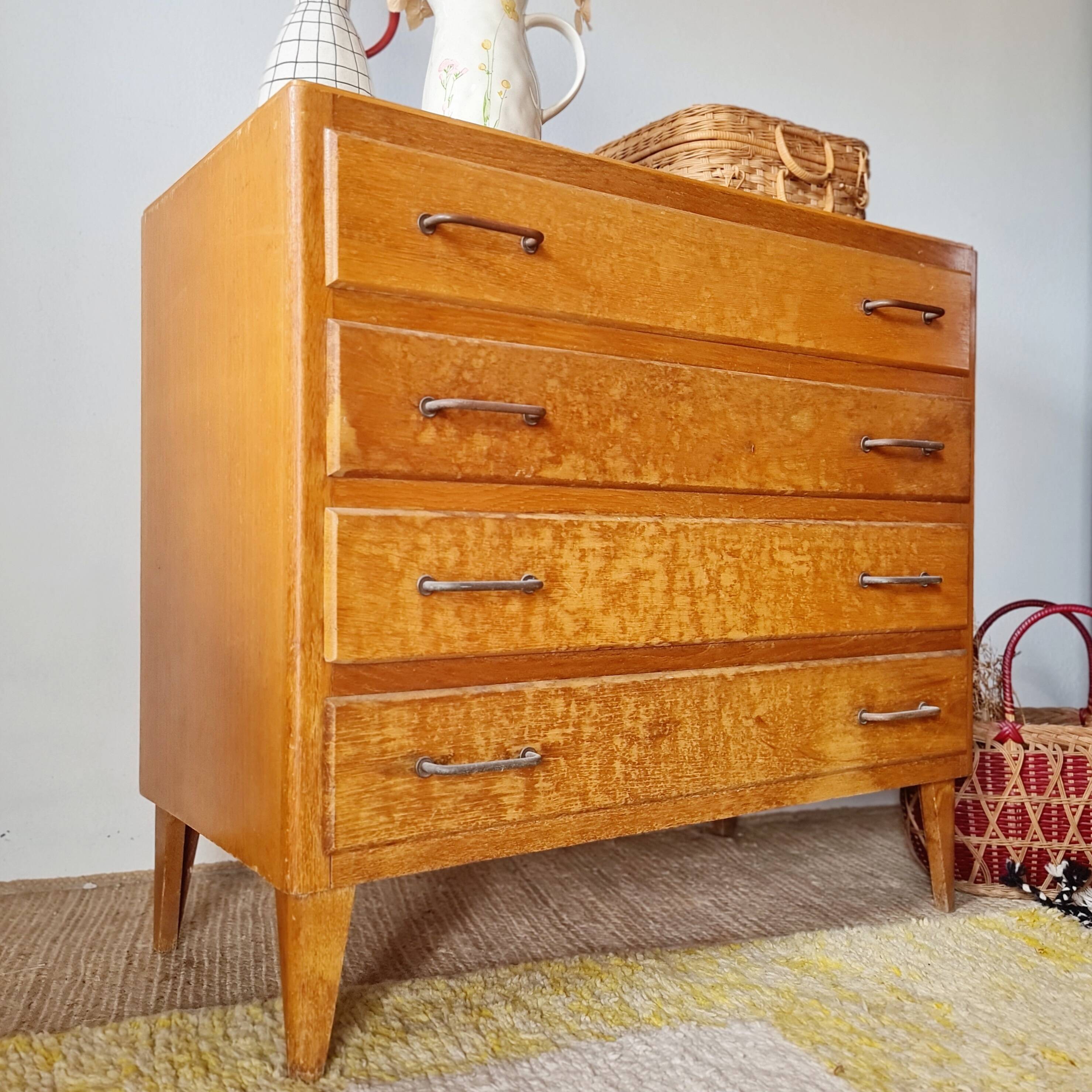 Commode vintage pieds compas