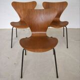 Chaises de salle à manger modèle 3107 en teck par Arne Jacobsen pour Fritz Hansen, lot de 2