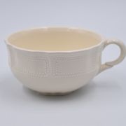 2 luncheon cups off-white earthenware Lunéville décor relief France