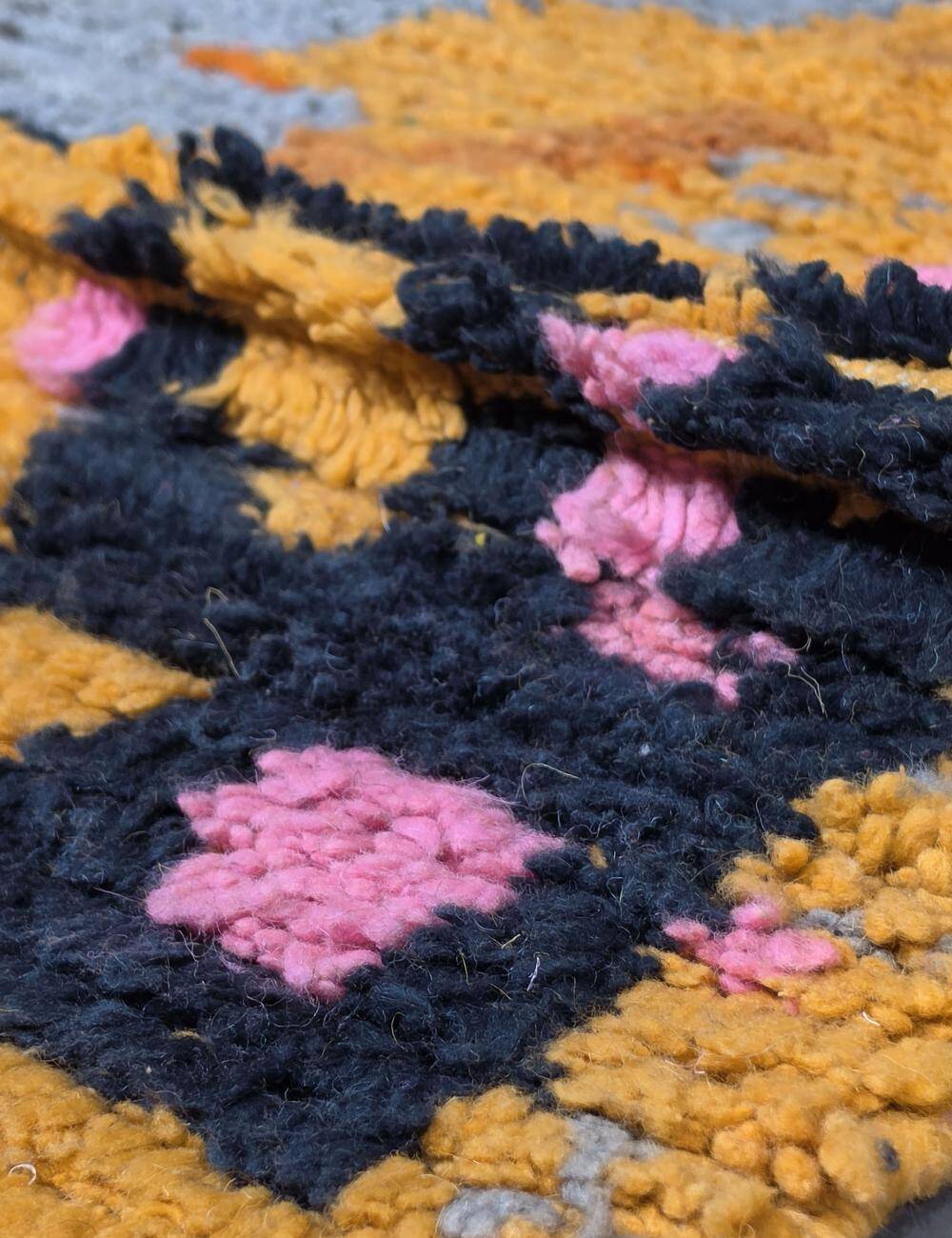 Tapis Berbère Abstrait Jaune - 253 x 200 cm