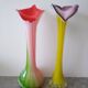 Duo of blown glass flower vases – Murano style (H30 cm)