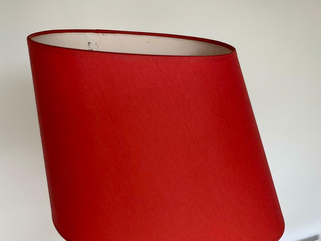 Red ceramic lamp drimmer modernist lampshade