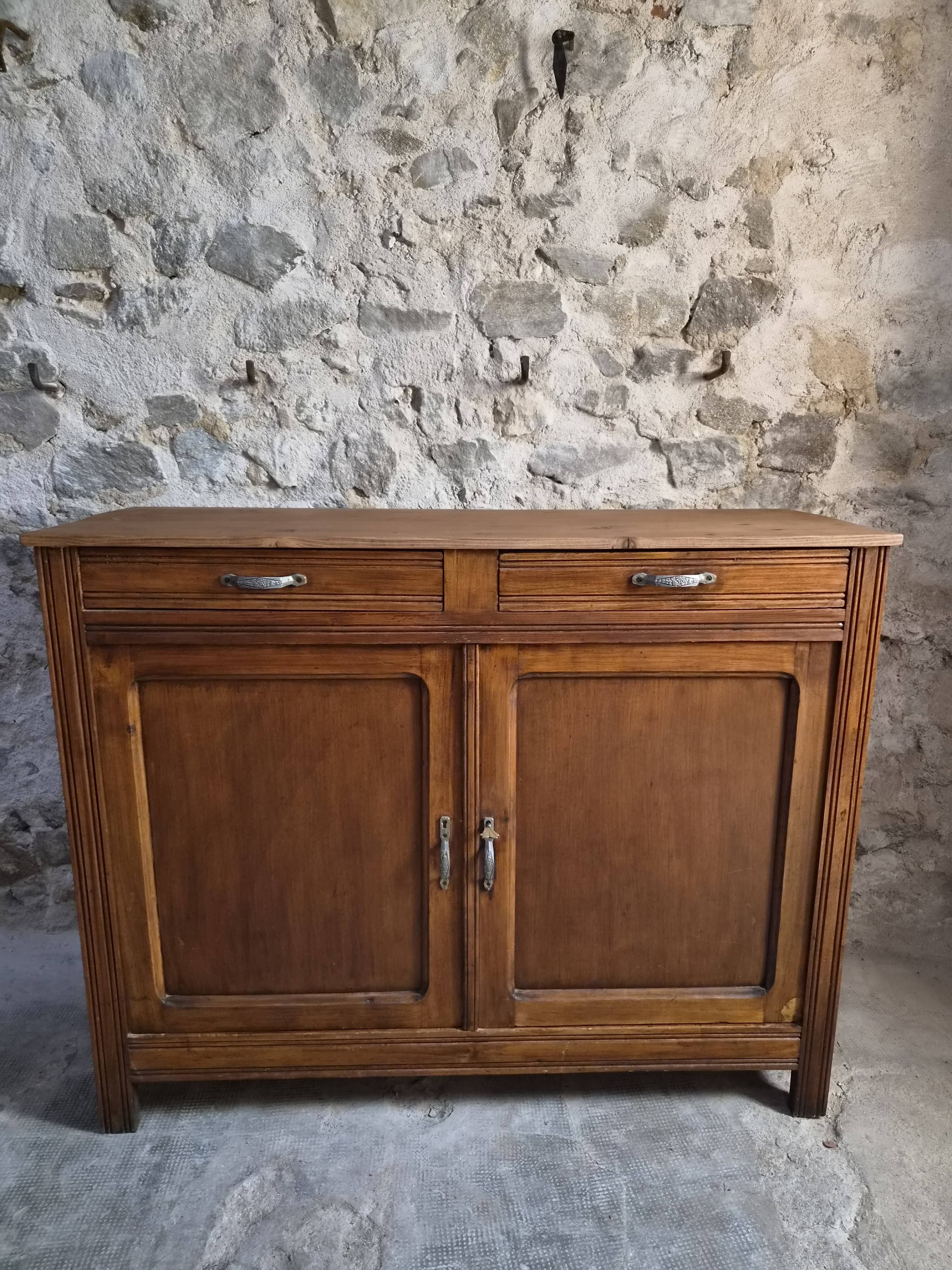 French country buffet, rustic kitchen furniture, wooden buffet, circa 1930–1950.