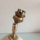 Lampe ovoïde en pierre sculptée et abat jour imprimé / vintage années 60-70