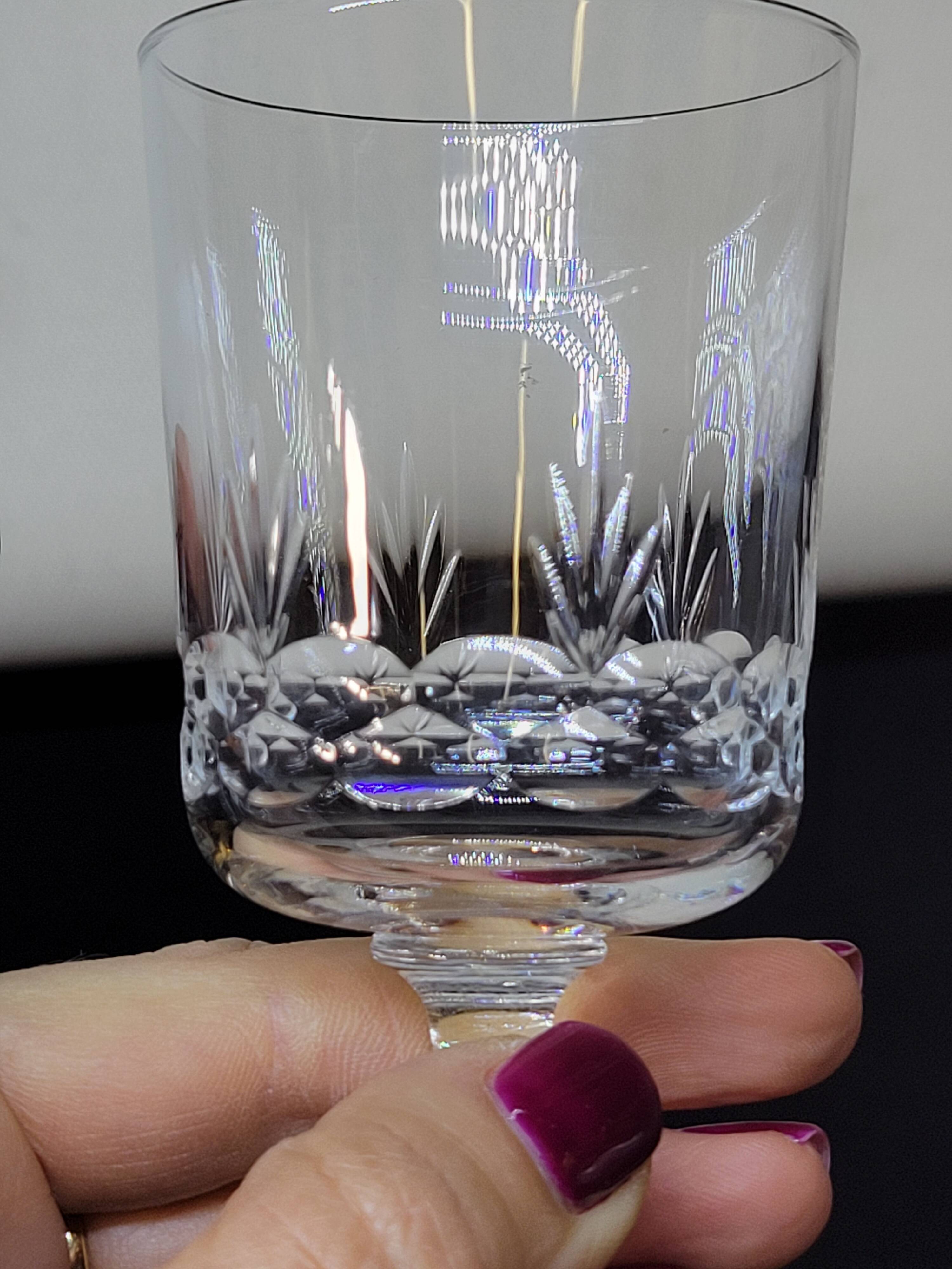 8 antique baccarat crystal wine glasses cut engraved 10742