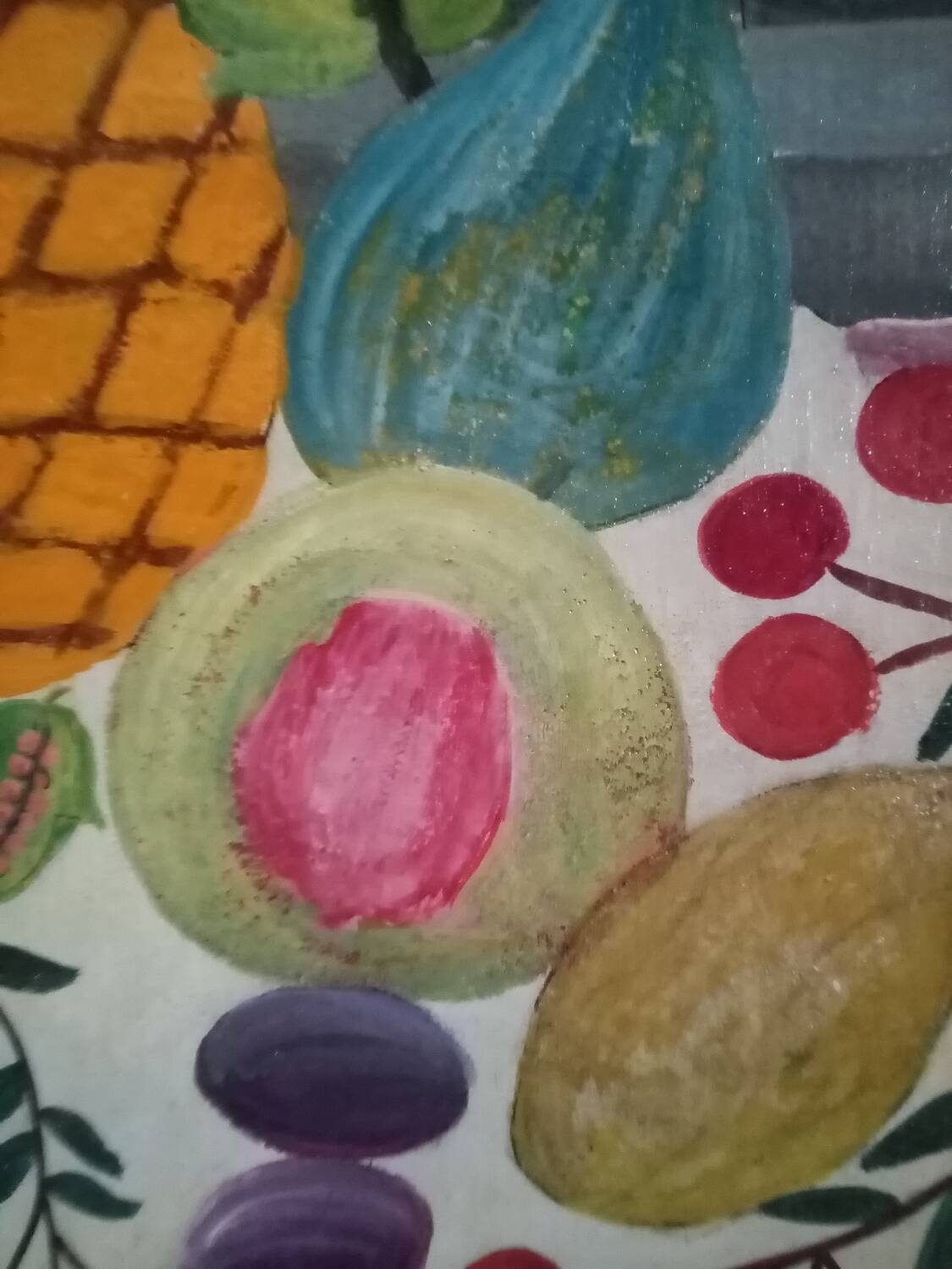 Oil painting on masonite Tusnelda Sanders