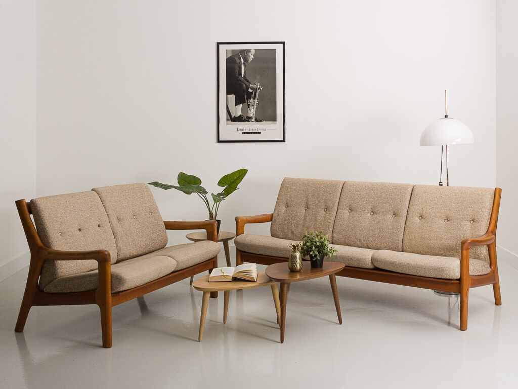 Bench, Danish sofa 2 places in teak by Gustav Thams, for Uldum Mobelfabrik, 1960