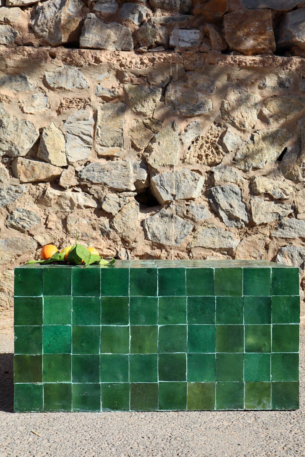 Bottle green modern Zellige coffee table