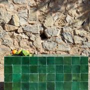 Modern bottle green Zellige coffee table