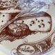 Vintage Cheese Plate Gien - Model "Les Fromages" - Craquelé Earthenware