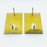 Pair of Mid-Century Scandinavian Glass & Brass Wall Lights by Fagerlund