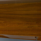 Vintage walnut sideboard with sliding doors and drawers 1960s