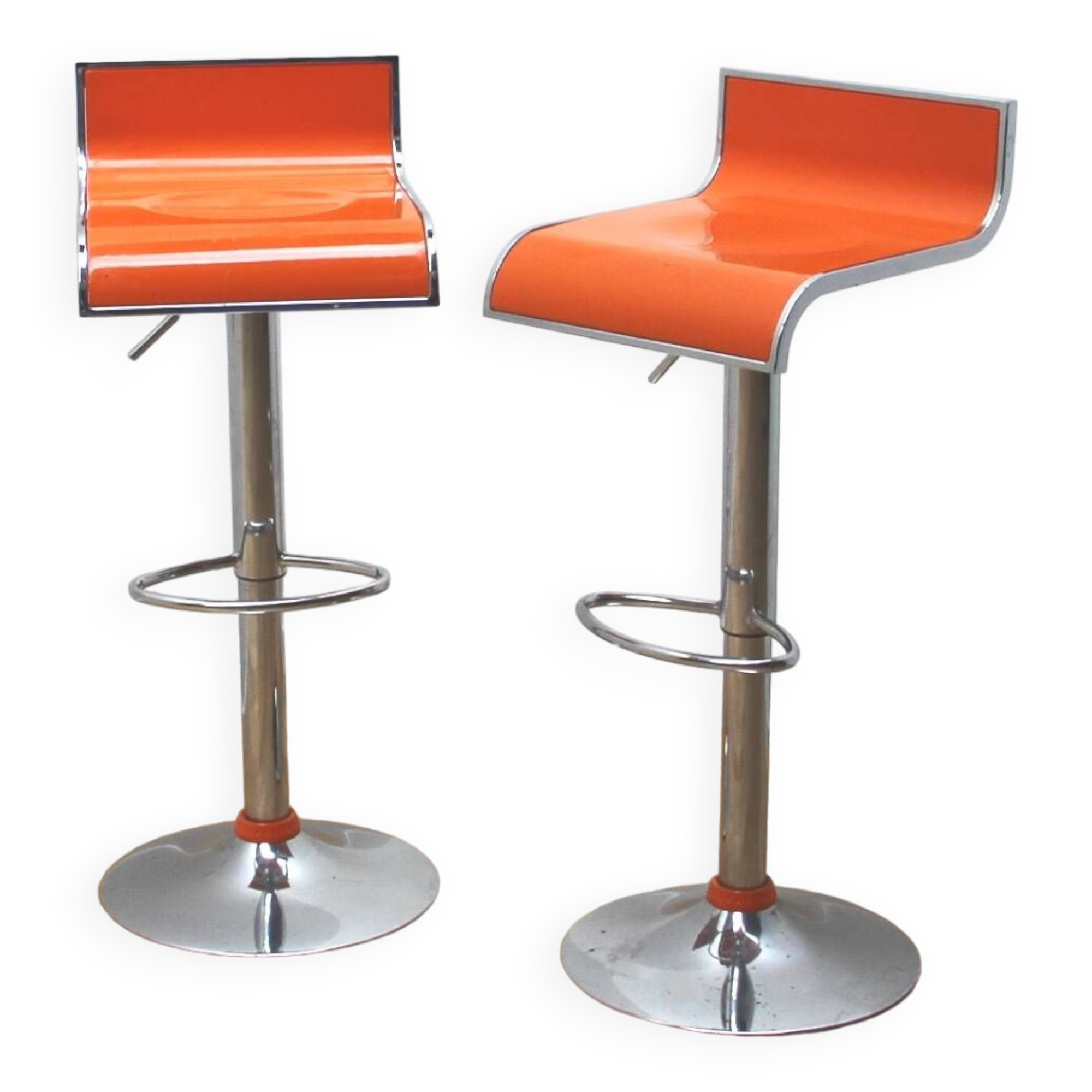Pair of bar stools, industrial