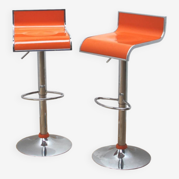 Pair of bar stools, industrial