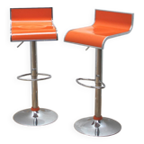 Pair of bar stools, industrial