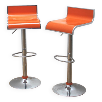 Pair of bar stools, industrial