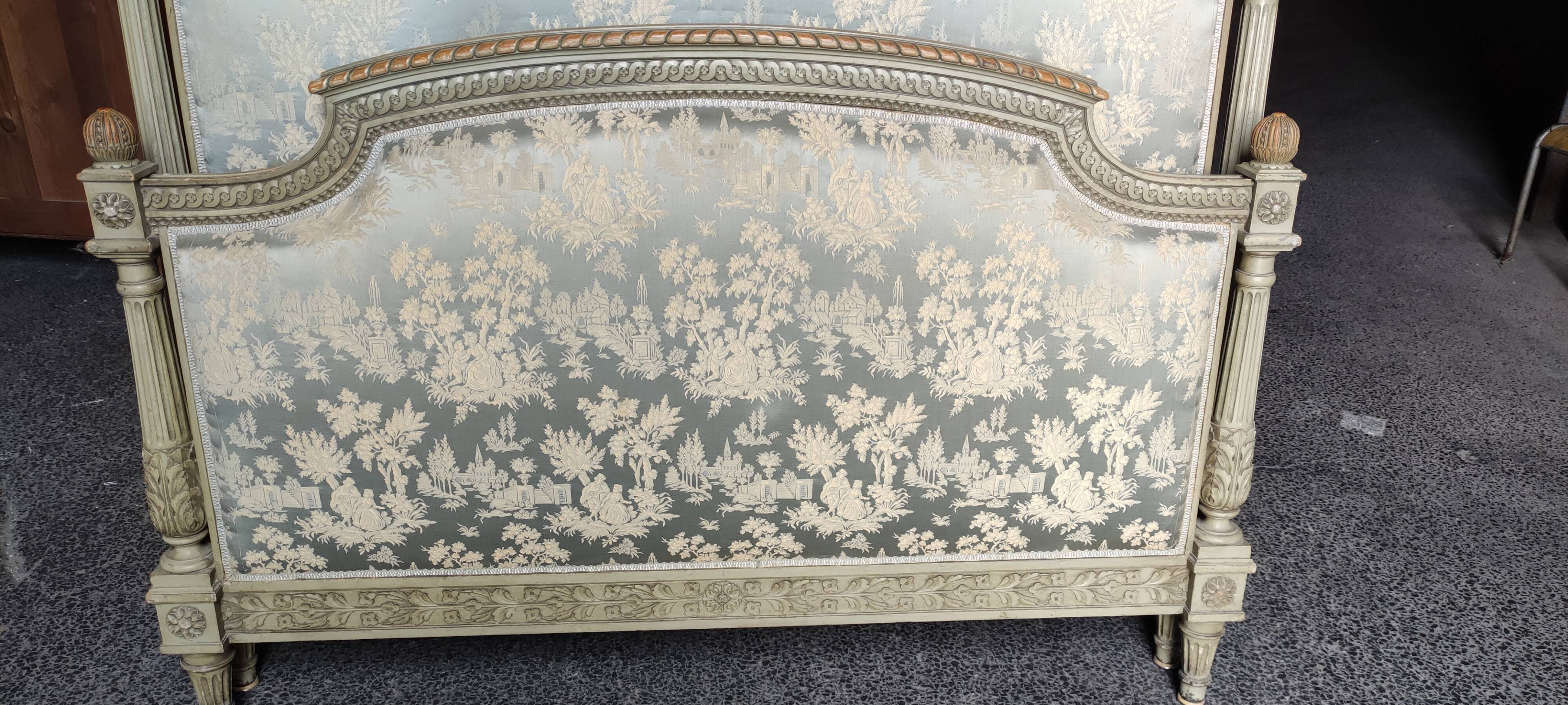 Bed patina style Louis xv, 140x190 cm, year 30