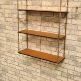 Shelf 1950 to 60 string wood veneer with rod on the edge of the shelf h60x17x50