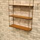 Shelf 1950 to 60 string wood veneer with rod on the edge of the shelf h60x17x50