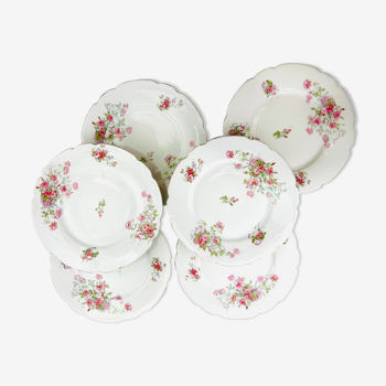 6 flower dessert plates