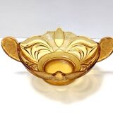 Art Deco Amber Blown Glass Bowl or Centerpiece by Brockwitz, Germany