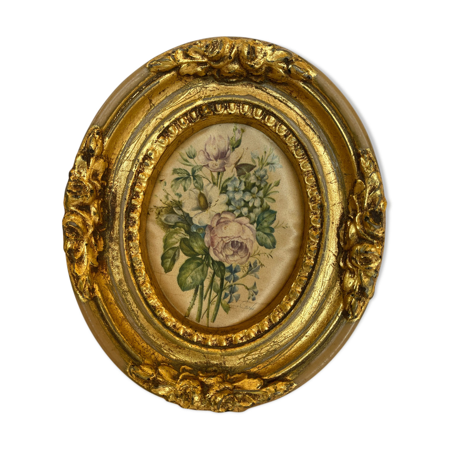 Frame with silk roses