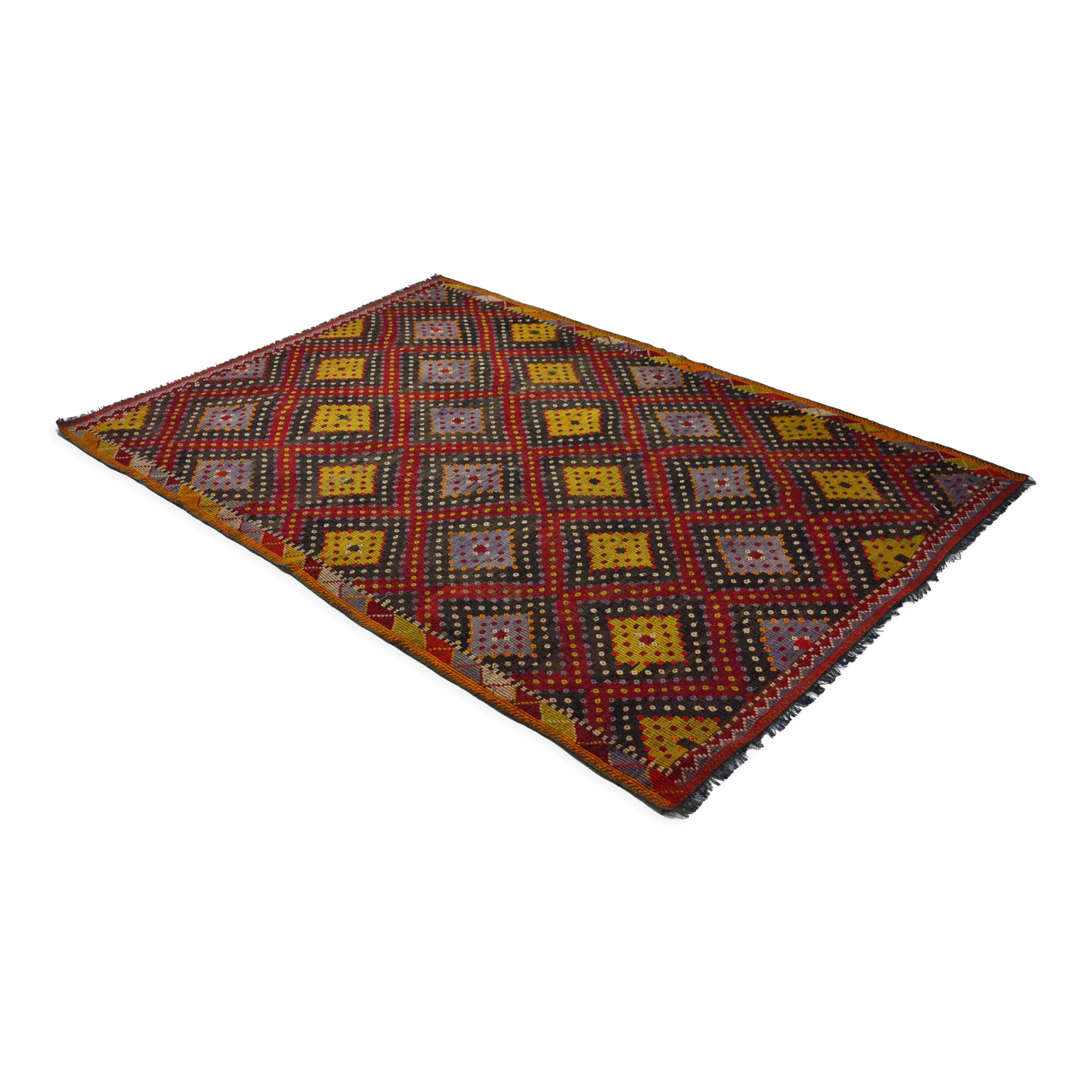 Anatolian handmade kilim rug 272 cm x 191 cm