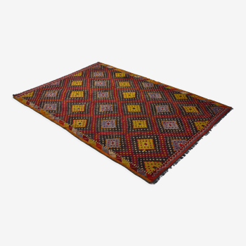 Anatolian handmade kilim rug 272 cm x 191 cm