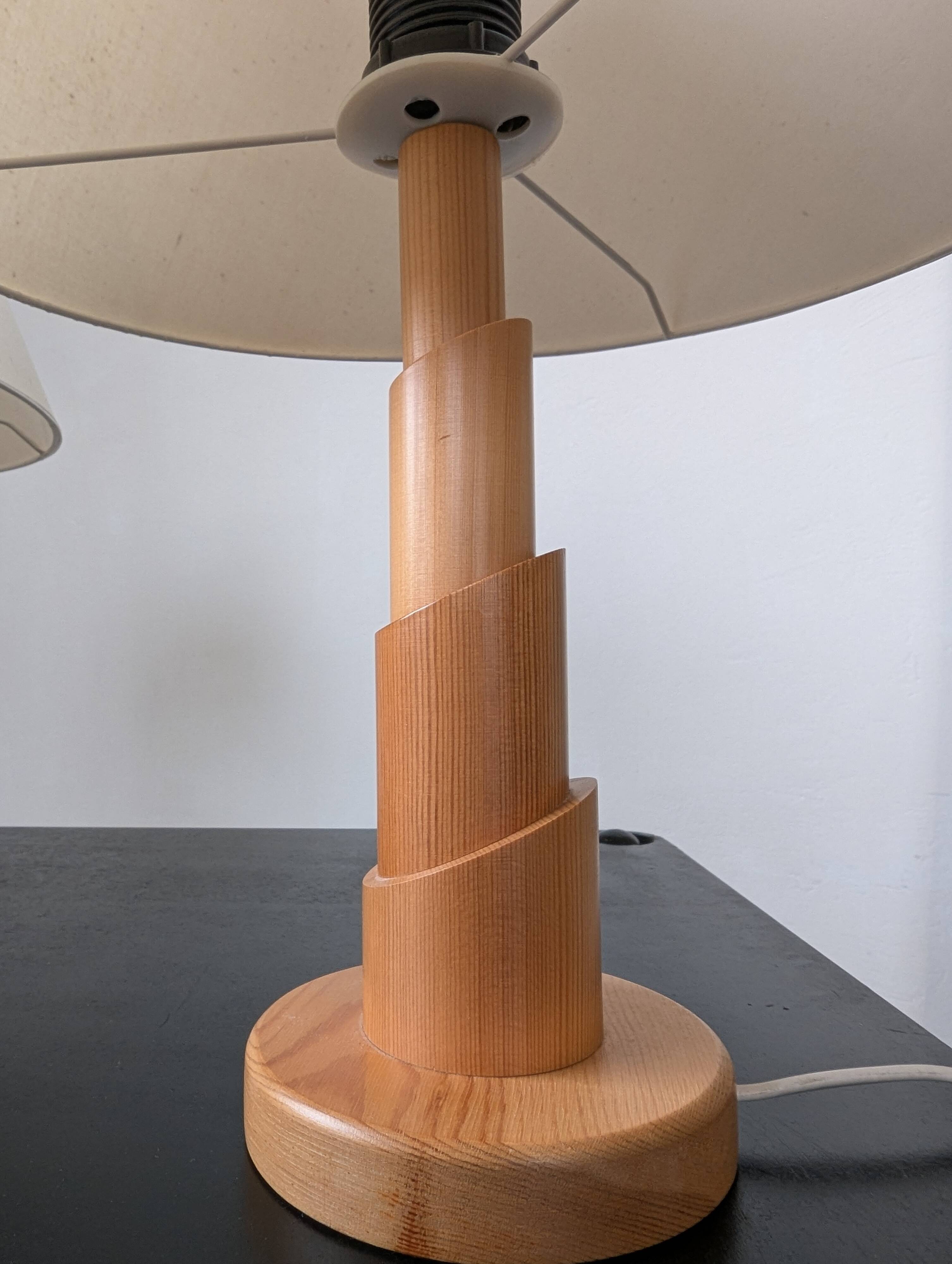 Pair of pine lamps, 1980s