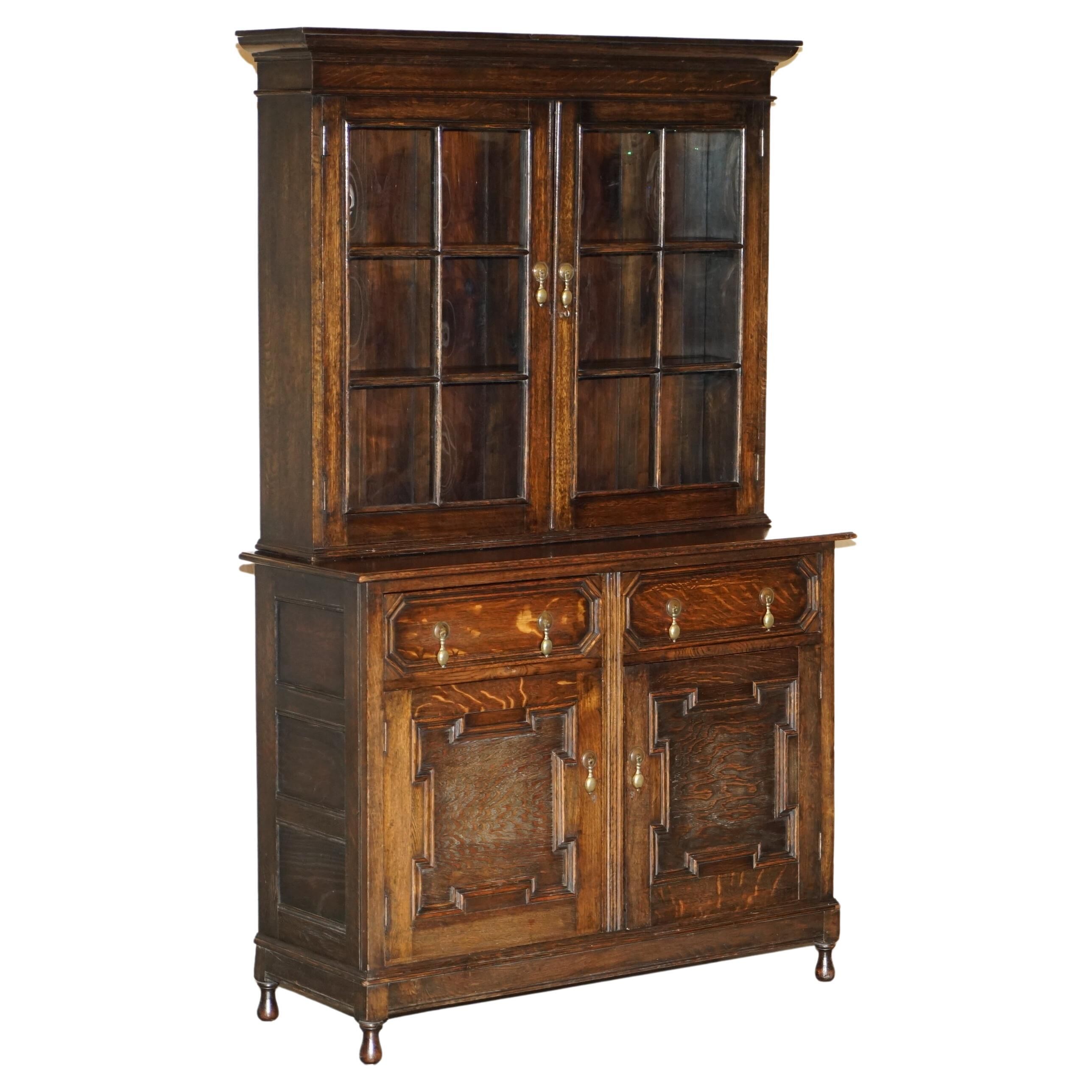 Jacobean Revival library in carved oak