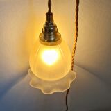 Frosted glass hand lamp 1950