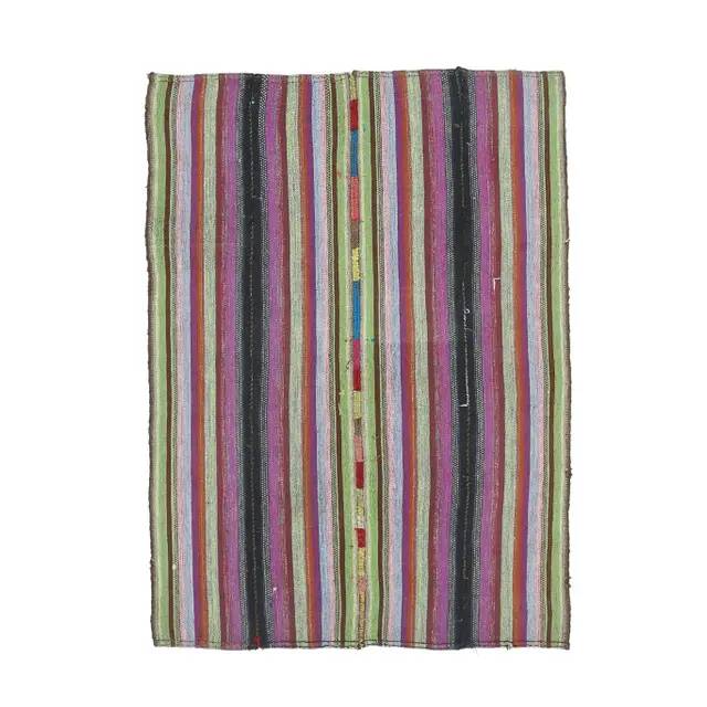 Vintage Turkish Hand-Knotted Wool Cotton Purple Kilim Area Rug 148x205