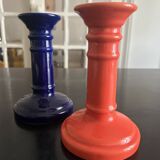 pair of ceramic candlesticks 1980