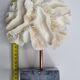 Old white coral "méandrine" on marble base, 25 cm