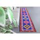 1970s Vintage Turkish Hand-Knotted Wool Cotton Blue Runner Rug 83x364