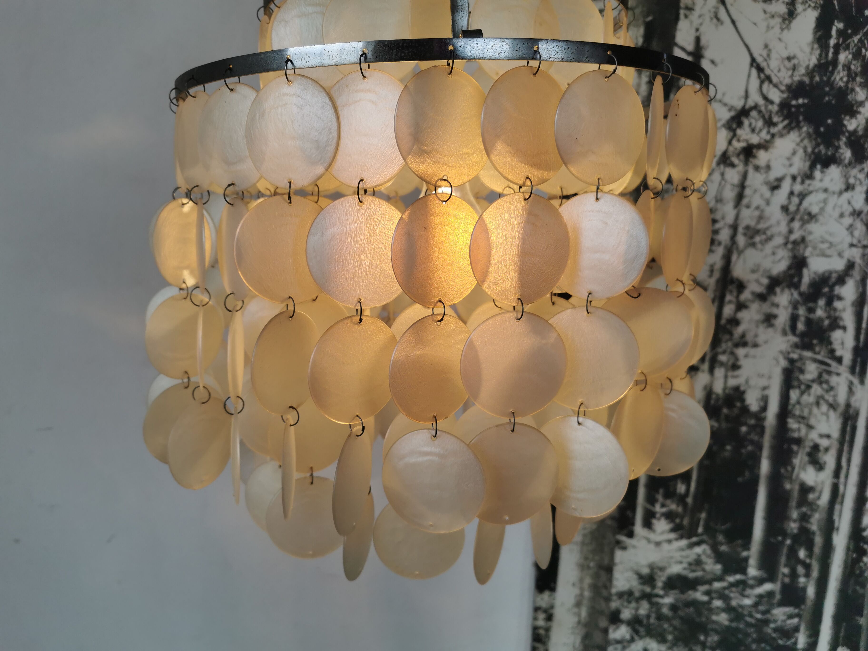 Vintage mother-of-pearl chandelier from the 70s