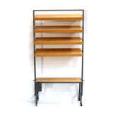 Vintage height-adjustable wall rack / room divider / bookshelf from the 1960s