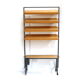 Vintage height-adjustable wall rack / room divider / bookshelf from the 1960s