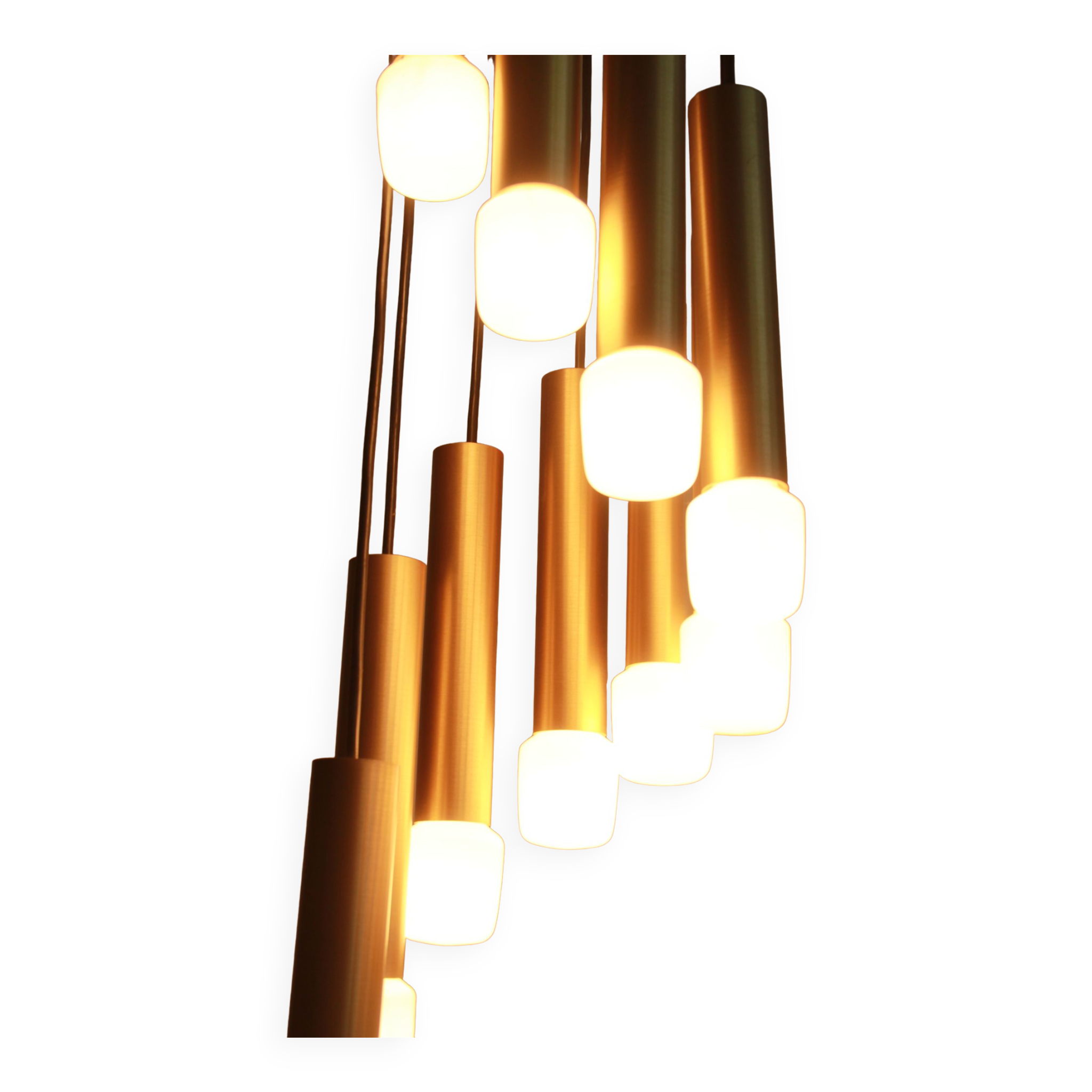Lampe cascade des années 1970 en laiton