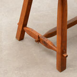 Wooden brutalist bench, France 70s.