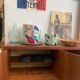Small vintage sideboard with black metal legs