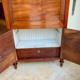 Louis XVI period secretary, in mahogany and Sainte Anne marble, 18th century