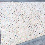 Tapis Marocain en Laine - Éclats de Couleurs sur Fond Blanc 150cmx250cm