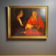 De la Tour, HST reproduction The Newborn gilded frame 20th century